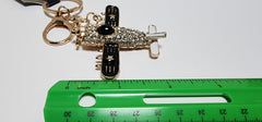 Enameled Color and Rhinestone Bling Airplane Keychain