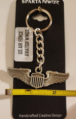 US Air Force (USAF) Pilot Aviator Wings Pewter Keychain