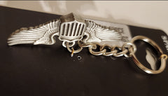 US Air Force (USAF) Pilot Aviator Wings Pewter Keychain