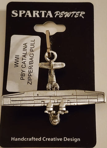 Tirador de cremallera o bolso de avión grande de peltre PBY Catalina de la Segunda Guerra Mundial Consolidated