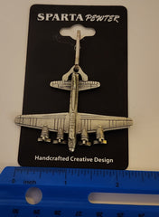 Tirador de cremallera o bolso de peltre con forma de avión grande Boeing B-17 Flying Fortress de la Segunda Guerra Mundial