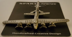 Tirador de cremallera o bolso de peltre con forma de avión grande Boeing B-17 Flying Fortress de la Segunda Guerra Mundial
