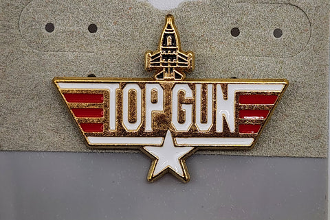 Top Gun Fighter Plane Star Mini Red/White Wing Lapel Pin