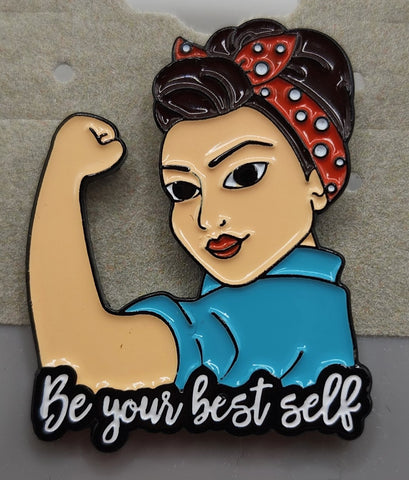 Pin de solapa esmaltado "Sé tu mejor yo" de Rosie la remachadora
