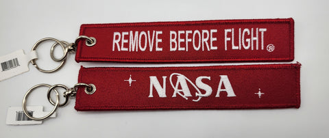 Llavero de la NASA con la frase "Quitar antes del vuelo" de RBF