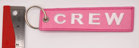 Crew Pink Embroidered Keychain