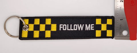 Follow Me (Center) Embroidered Keychain
