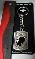 POW MIA Pewter Logo Enamel Keychain