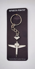 LearJet 28 Pewter Airplane Keychain