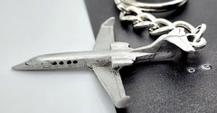 LearJet 28 Pewter Airplane Keychain