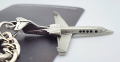 LearJet 28 Pewter Airplane Keychain