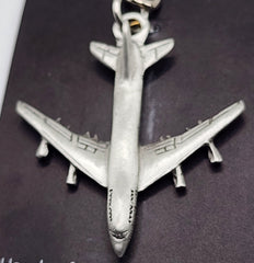 Pan Am Boeing 747 (B747) Airliner Pewter Keychain
