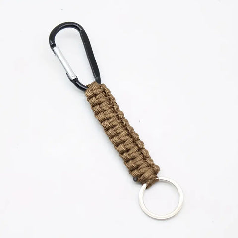 Brown Paracord Carabiner Keychain