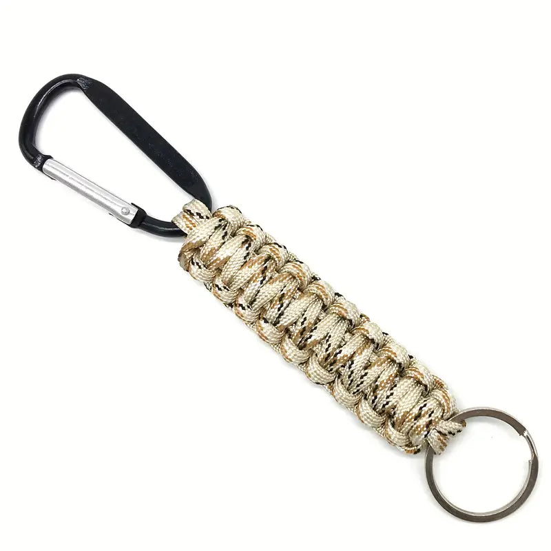 Desert Tan Camo Paracord Carabiner Keychain