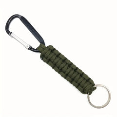 Army Olive Drab Green Paracord Carabiner Keychain