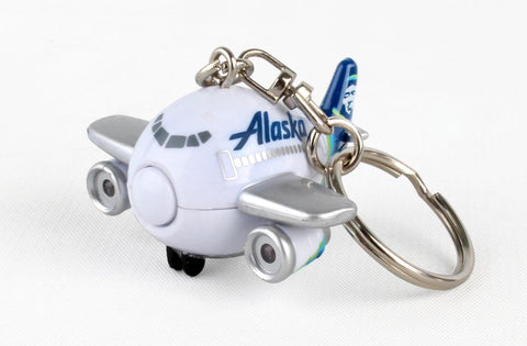 Alaska Airlines Mini Airplane w/Lights & Sounds Keychain