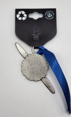 Ford Tri-Motor Airplane Radial Prop Engine Pewter Ribbon Ornament
