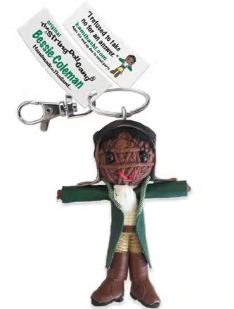 Bessie Coleman String Doll Keychain