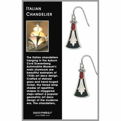 Italian Chandelier - Red & Black Enamel Earrings