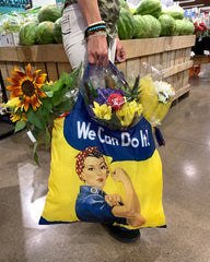 Bolsa de tela reutilizable de poliéster de Rosie la remachadora