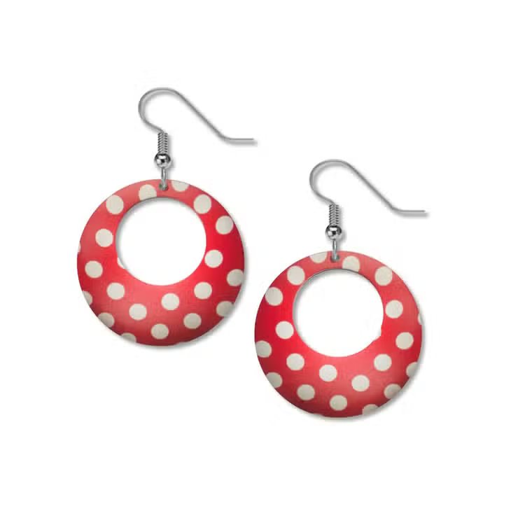 Rosie the Riveter Polka Dot Hoop Earrings