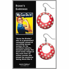 Rosie the Riveter Polka Dot Hoop Earrings