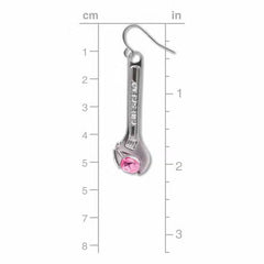 Wrenches For Wenches - Pink Crystal Earrings