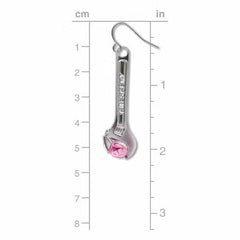 Wrenches For Wenches - Pink Crystal Earrings