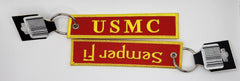 Llavero bordado rojo y amarillo de los Marines del Cuerpo de Marines de los EE. UU.