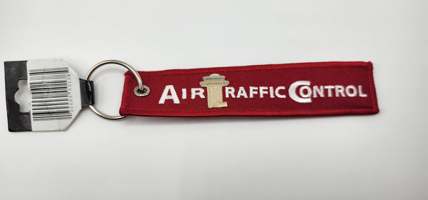 Llavero bordado con el logo de control de tráfico aéreo