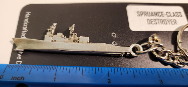 Spruance-Class Destroyer Pewter Ship Keychain