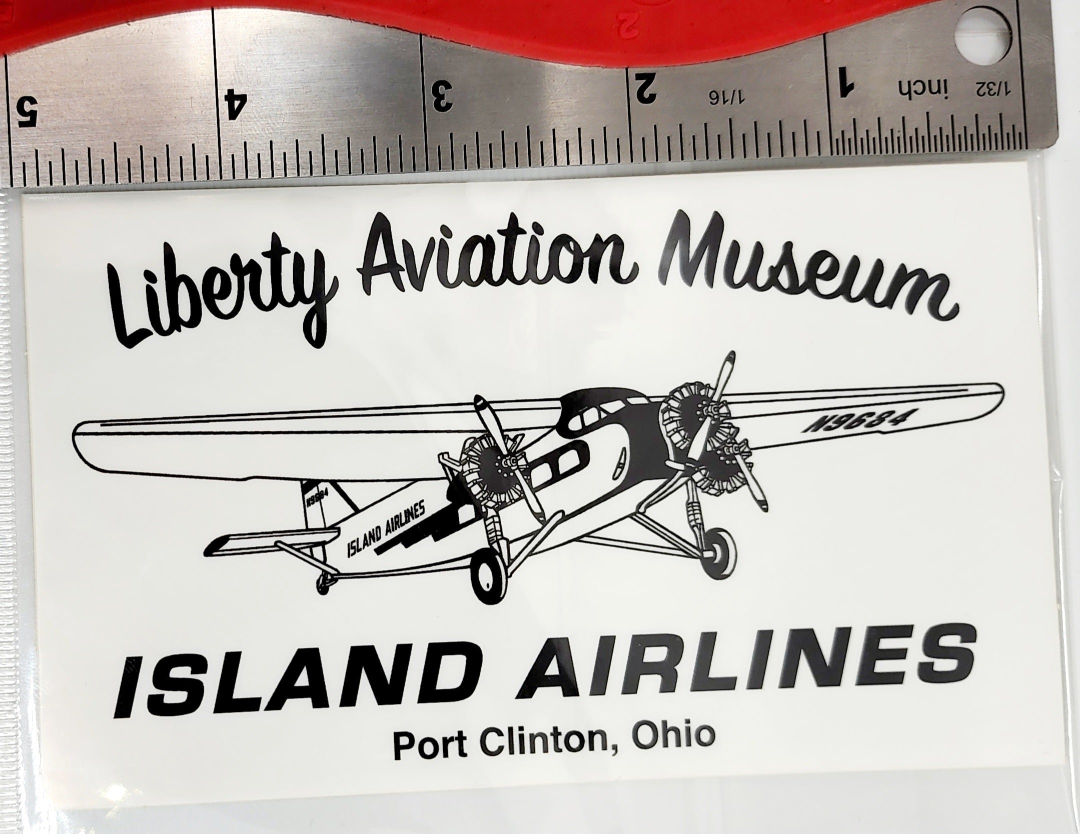 Liberty Aviation Museum Island Airlines Large Rectangle Sticker