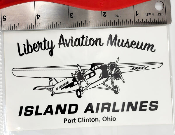 Liberty Aviation Museum Island Airlines Large Rectangle Sticker