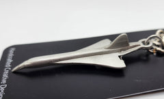 Concorde Supersonic Jet Airliner Pewter Keychain