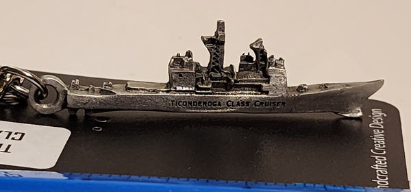 Ticonderoga-Class Guided Missile Cruiser Ship Pewter Keychain