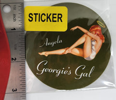 B-25 "Georgie's Gal" Angela Nose Art Round Sticker