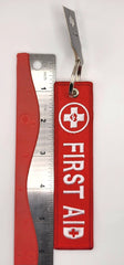 First Aid Red/White Embroidered Keychain