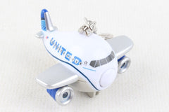 United Airlines Mini Airplane w/Lights & Sounds Keychain