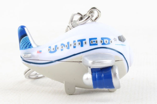 United Airlines Mini Airplane w/Lights & Sounds Keychain