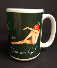 Taza de cerámica con diseño de nariz de B-25 Mitchell "Georgie's Gal" de la Segunda Guerra Mundial