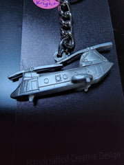 Boeing Vertol CH-46 Sea Knight Helicopter Pewter Keychain