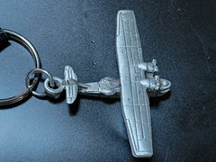 Liberty Aviation Museum WWII Consolidated PBY Catalina Pewter Airplane Carabiner Keychain