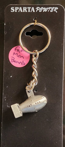 Fat Man 3D Atomic Bomb Pewter Keychain