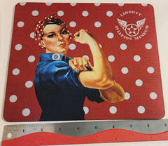 Rosie the Riveter Polka Dot LAM Mouse Pad