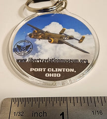 B-25 "Georgie's Gal" Angela (The Angel) Nose Art Airplane Round Acrylic Keychain