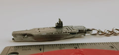 USS Nimitz Class Aircraft Carrier 3D Pewter Ship Keychain