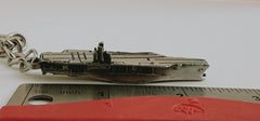 USS Nimitz Class Aircraft Carrier 3D Pewter Ship Keychain