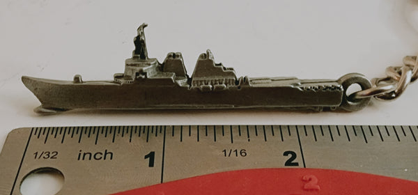 Arleigh Burke Class Guided Missile Destroyer (DDG) 3D Ship Pewter Keychain