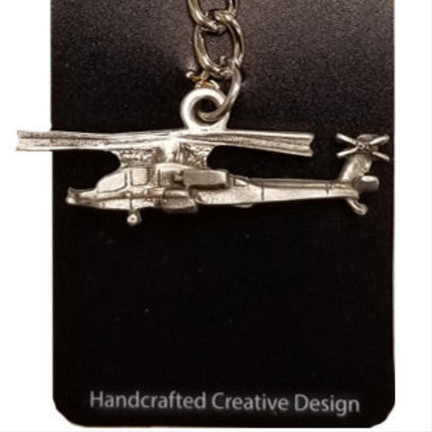 Boeing AH-64 Apache Helicopter Pewter Keychain