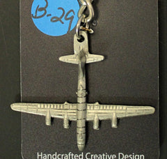 WWII Boeing B-29 Superfortress Pewter Airplane Keychain